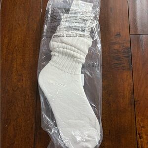American Eagle Outfitters Cream Crew Socks